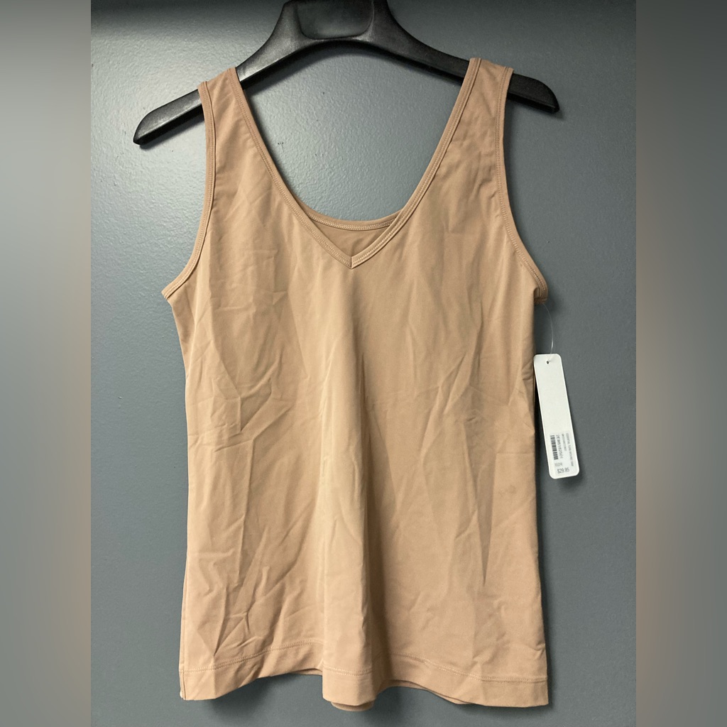 Soft Surroundings V-Neck Jersey Tank Top. Poly Rayon Blend.